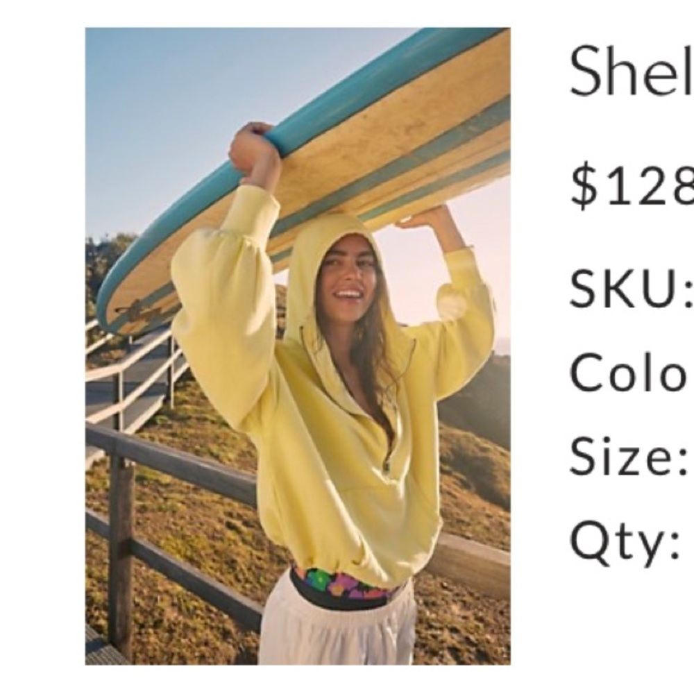 Free People Shelter Hoodie small yellow